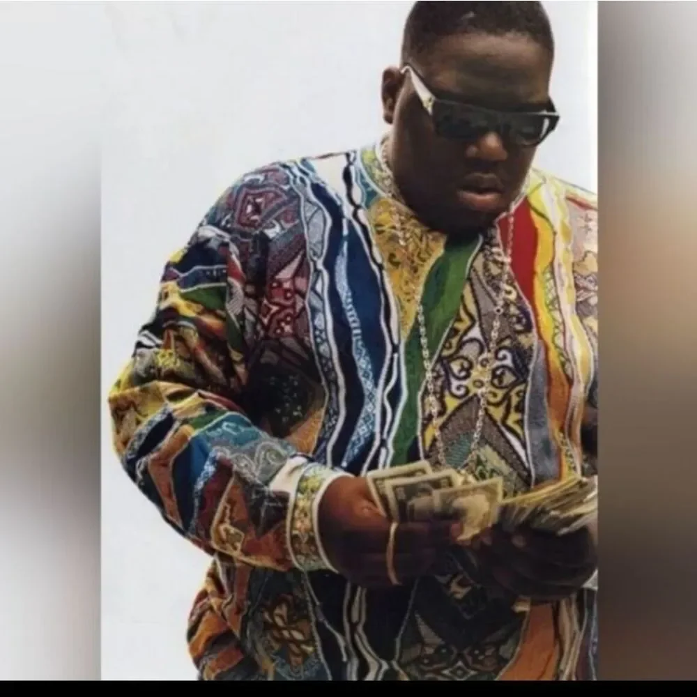 Coogi Sweater New Wool Bright Red Purple Texture Crew Neck Pullover Size M - Picture 12 of 13